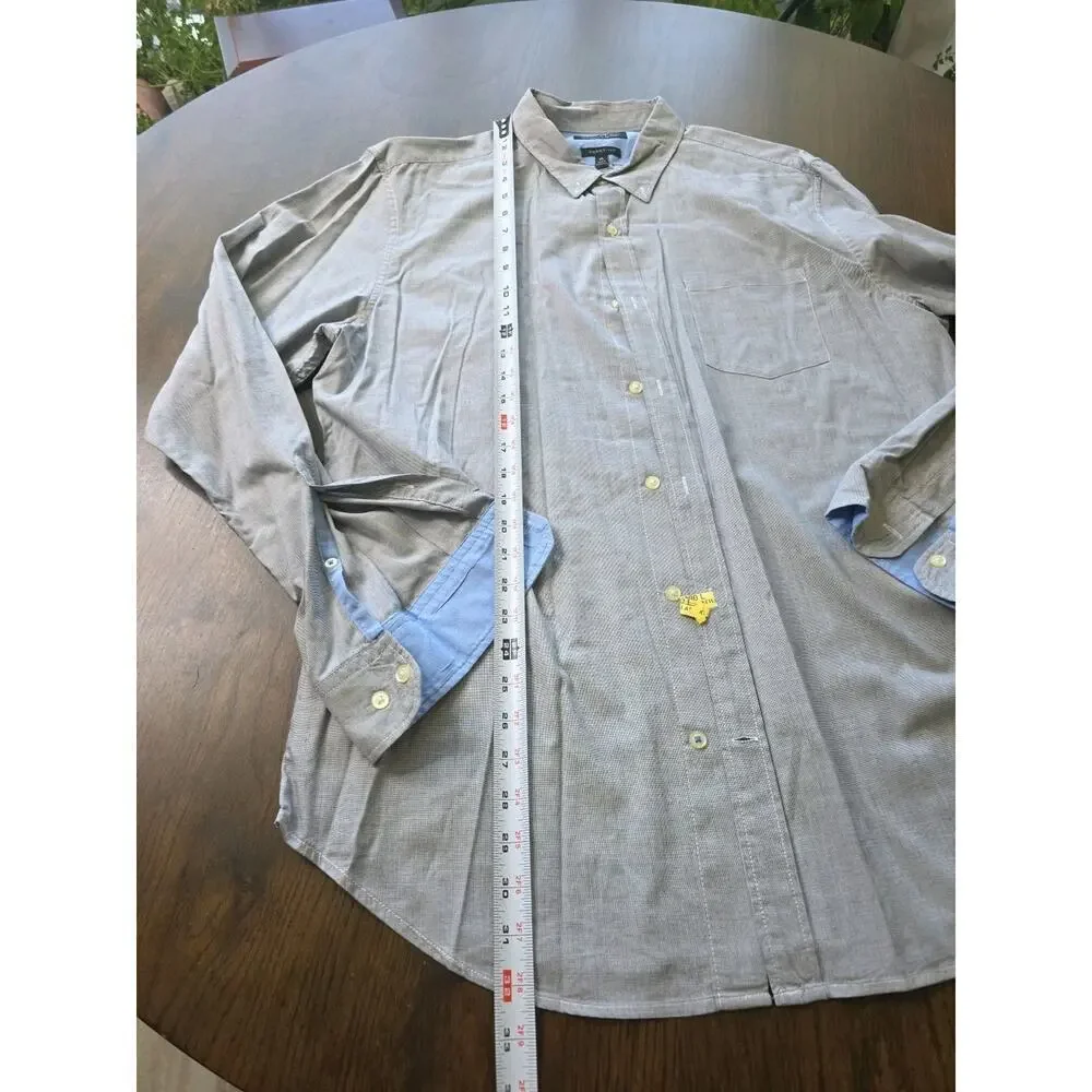 Banana Republic Shirt Mens XL Grant Fit Blue Long Sleeve Button 100%‎ Cotton